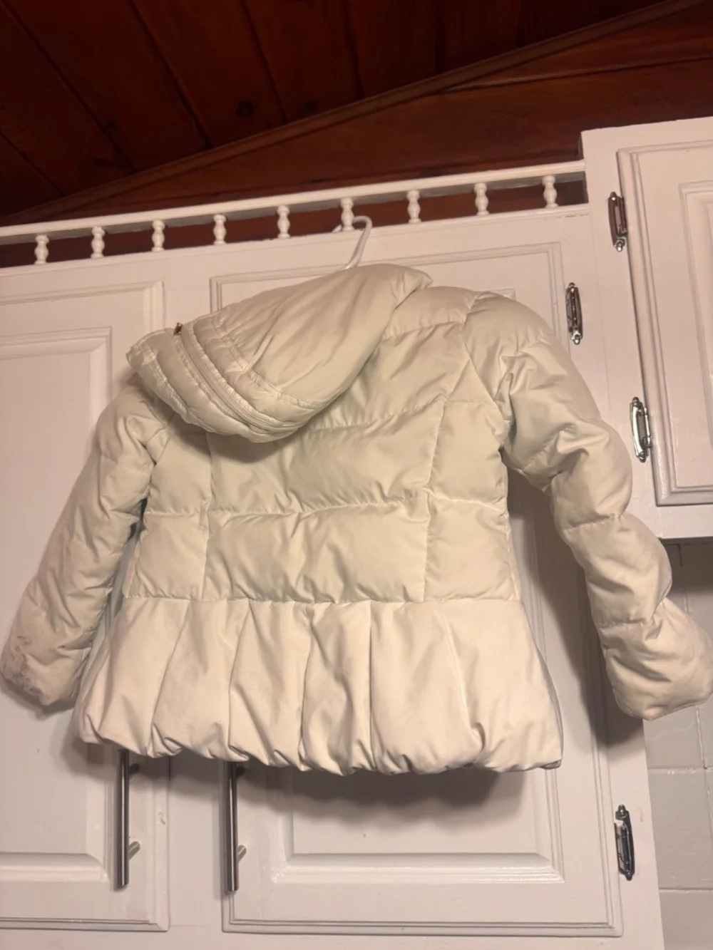 Ralph Lauren Cream Puffer Jacket with Peplum Hem girls size 6